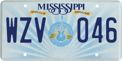 MS license plate WZV046