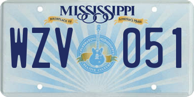 MS license plate WZV051