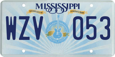 MS license plate WZV053
