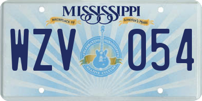MS license plate WZV054