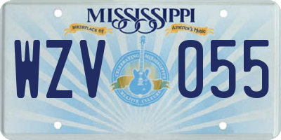 MS license plate WZV055