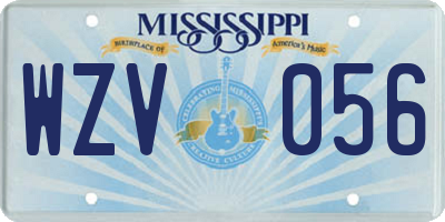 MS license plate WZV056