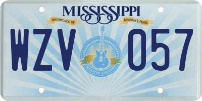 MS license plate WZV057