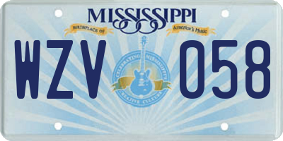 MS license plate WZV058