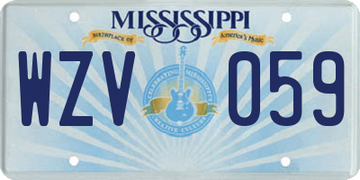 MS license plate WZV059