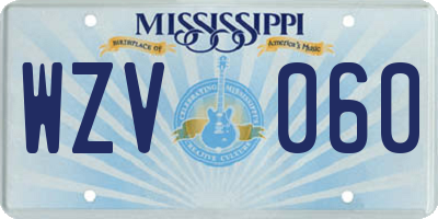 MS license plate WZV060