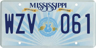 MS license plate WZV061