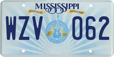MS license plate WZV062
