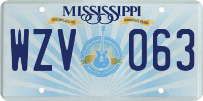 MS license plate WZV063