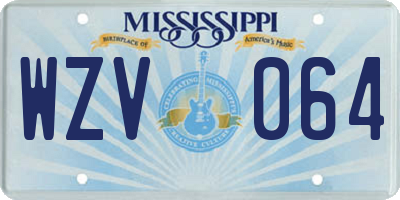 MS license plate WZV064