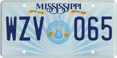 MS license plate WZV065