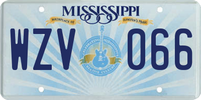MS license plate WZV066