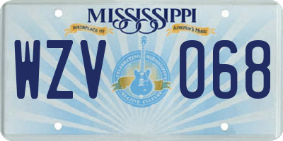 MS license plate WZV068