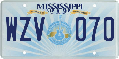 MS license plate WZV070