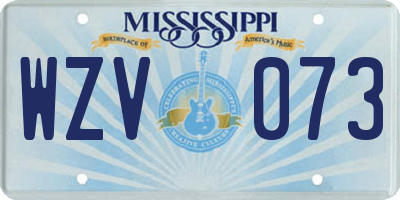 MS license plate WZV073