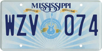 MS license plate WZV074