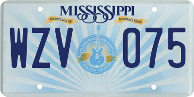 MS license plate WZV075