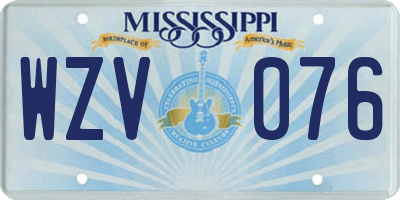 MS license plate WZV076