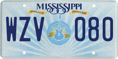 MS license plate WZV080