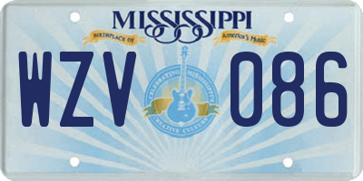 MS license plate WZV086