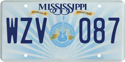MS license plate WZV087