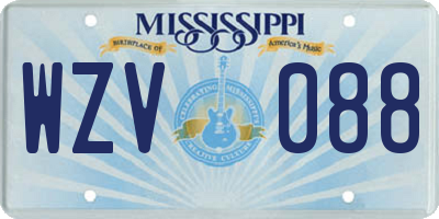 MS license plate WZV088