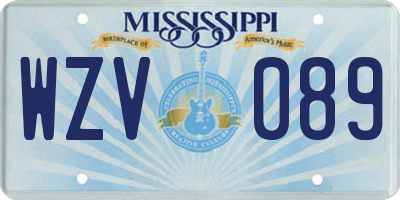MS license plate WZV089