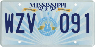 MS license plate WZV091