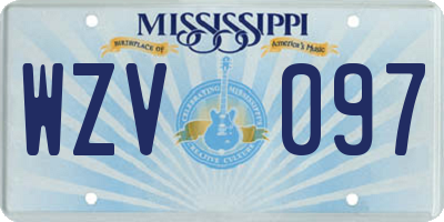 MS license plate WZV097