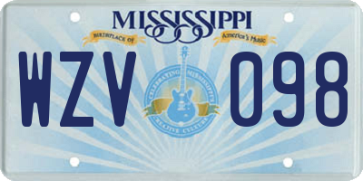 MS license plate WZV098