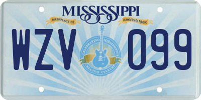 MS license plate WZV099