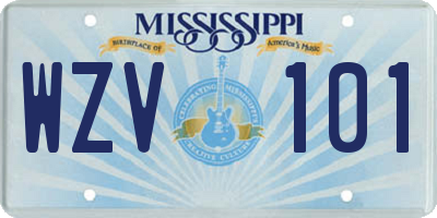 MS license plate WZV101
