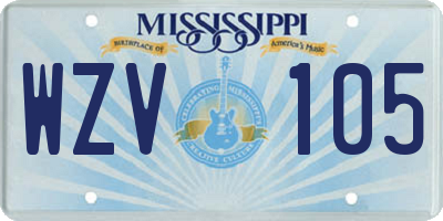 MS license plate WZV105