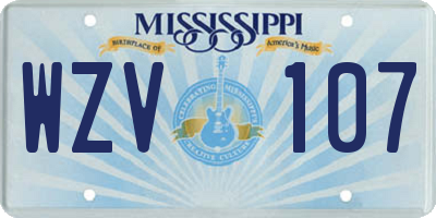 MS license plate WZV107