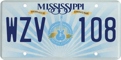MS license plate WZV108