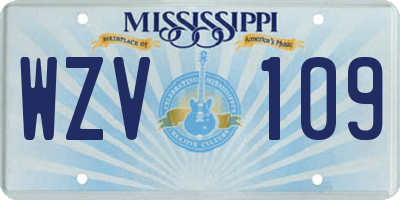 MS license plate WZV109