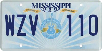 MS license plate WZV110