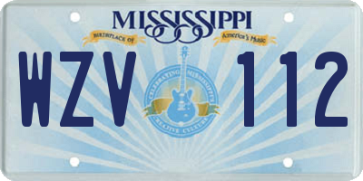 MS license plate WZV112
