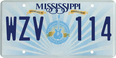 MS license plate WZV114