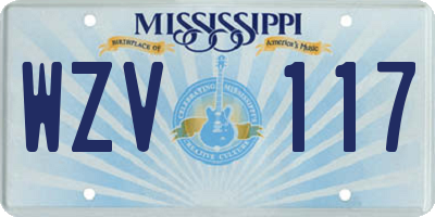 MS license plate WZV117