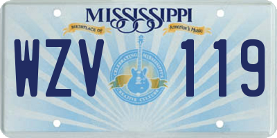 MS license plate WZV119