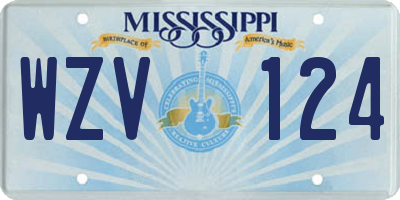 MS license plate WZV124