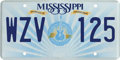 MS license plate WZV125