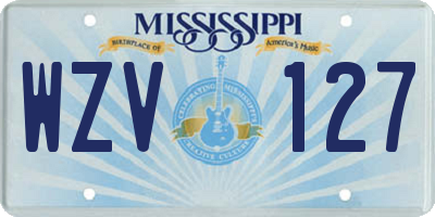MS license plate WZV127