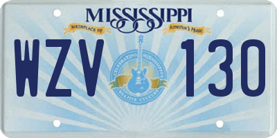 MS license plate WZV130