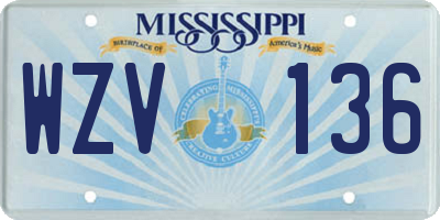 MS license plate WZV136