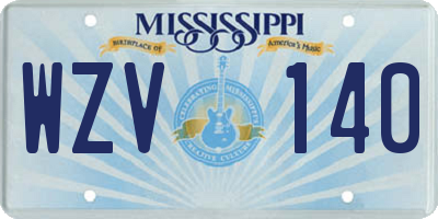 MS license plate WZV140