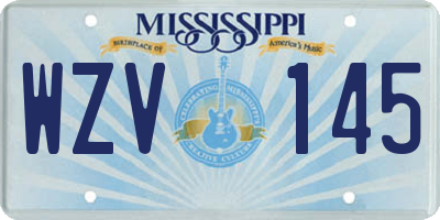 MS license plate WZV145