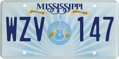 MS license plate WZV147
