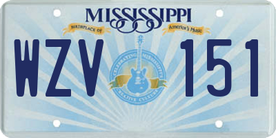 MS license plate WZV151